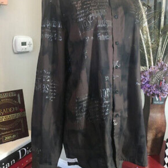 Signum Size L Cotton Script Long Sleeve Shirt - Picture 4 of 12